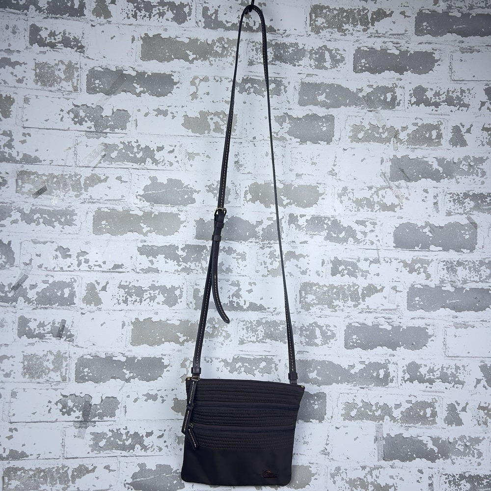 Dooney Bourke Brown Nylon North South Triple Zipper Crossbody Shoulder Bag - Picture 14 of 14